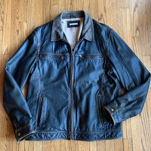 *SOLD* Carbon2Cobalt Black Leather Jacket Men's L